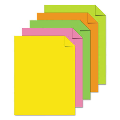 Color Paper - "neon" Assortment, 24 Lb Bond Weight, 8.5 X 11, Assorted Neon Colors, 500/ream