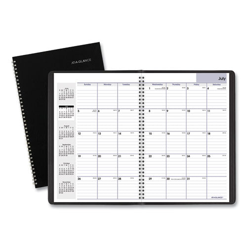 Dayminder Monthly Planner, Academic Year, Ruled Blocks, 12 X 8, Black Cover, 14-month (july To Aug): 2023 To 2024