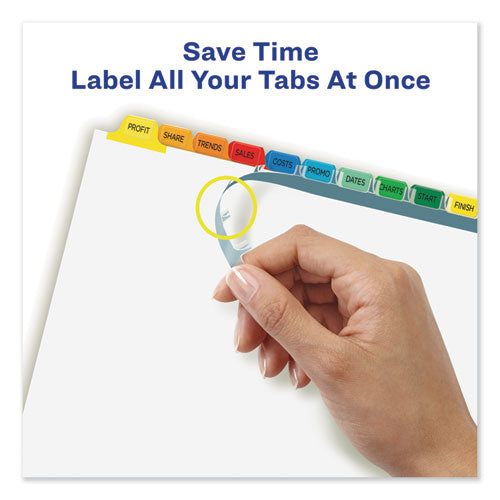 Print And Apply Index Maker Clear Label Dividers, 12-tab, Color Tabs, 11 X 8.5, White, 5 Sets