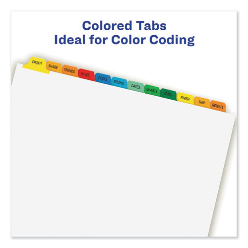 Print And Apply Index Maker Clear Label Dividers, 12-tab, Color Tabs, 11 X 8.5, White, 5 Sets