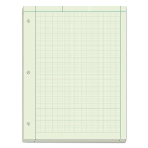 Engineering Computation Pads, Cross-section Quadrille Rule (5 Sq/in, 1 Sq/in), Green Cover, 200 Green-tint 8.5 X 11 Sheets
