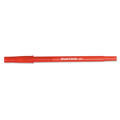 Write Bros. Ballpoint Pen, Stick, Medium 1 Mm, Red Ink, Red Barrel, Dozen