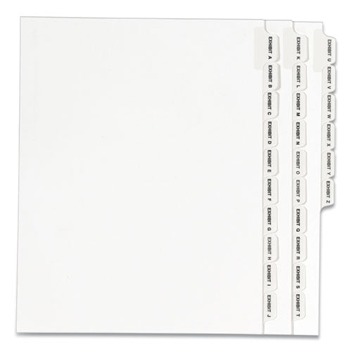 Preprinted Legal Exhibit Side Tab Index Dividers, Avery Style, 26-tab, Exhibit A To Exhibit Z, 11 X 8.5, White, 1 Set, (1370)