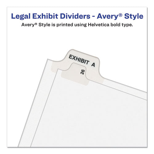 Preprinted Legal Exhibit Side Tab Index Dividers, Avery Style, 26-tab, Exhibit A To Exhibit Z, 11 X 8.5, White, 1 Set, (1370)
