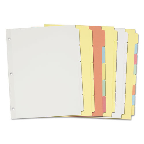 Write And Erase Plain-tab Paper Dividers, 8-tab, 11 X 8.5, Multicolor, 24 Sets