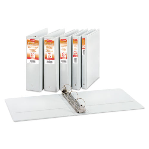 Treated Binder Clearvue Locking Round Ring Binder, 3 Rings, 1.5" Capacity, 11 X 8.5, White