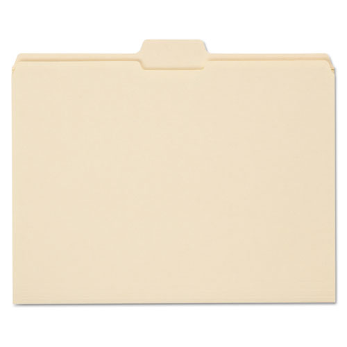 Reinforced Tab Manila File Folders, 1/5-cut Tabs: Assorted, Letter Size, 0.75" Expansion, 11-pt Manila, 100/box