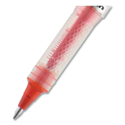 Vision Elite Roller Ball Pen, Stick, Bold 0.8 Mm, Red Ink, White/red Barrel