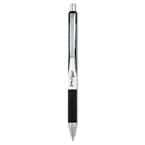 Z-grip Flight Ballpoint Pen, Retractable, Bold 1.2 Mm, Black Ink, Black Barrel