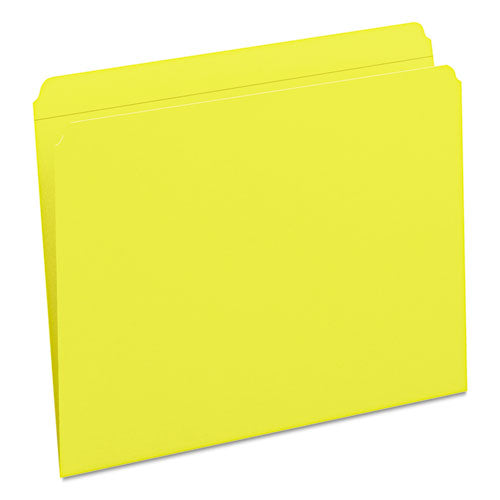 Reinforced Top Tab Colored File Folders, Straight Tabs, Letter Size, 0.75" Expansion, Yellow, 100/box