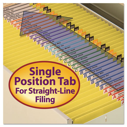 Reinforced Top Tab Colored File Folders, Straight Tabs, Letter Size, 0.75" Expansion, Yellow, 100/box