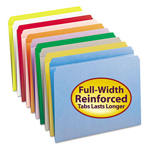 Reinforced Top Tab Colored File Folders, Straight Tabs, Letter Size, 0.75" Expansion, Yellow, 100/box