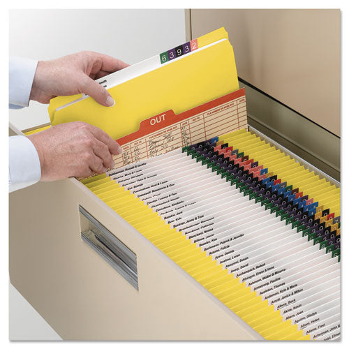 Reinforced Top Tab Colored File Folders, Straight Tabs, Letter Size, 0.75" Expansion, Yellow, 100/box