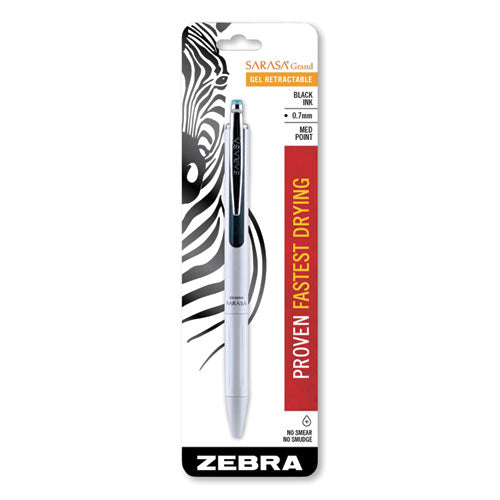 Sarasa Grand Gel Pen, Retractable, Medium 0.7 Mm, Black Ink, White Barrel