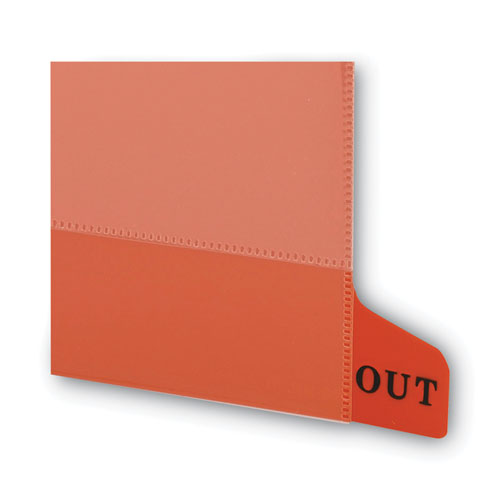 Colored Poly Out Guides With Pockets, 1/3-cut End Tab, Out, 8.5 X 11, Red, 25/box