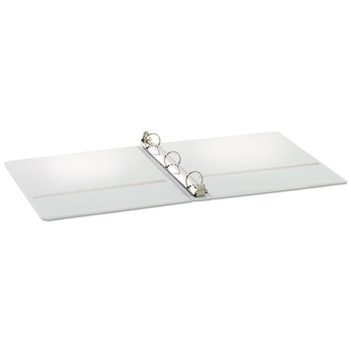 Treated Binder Clearvue Locking Round Ring Binder, 3 Rings, 1" Capacity, 11 X 8.5, White