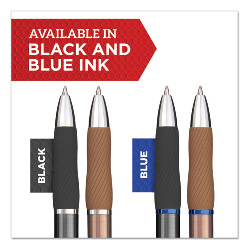 S-gel Premium Metal Barrel Gel Pen, Retractable, Medium 0.7 Mm, Black Ink, Blue Barrel, 4/pack
