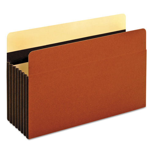 Heavy-duty File Pockets, 5.25" Expansion, Legal Size, Redrope, 10/box