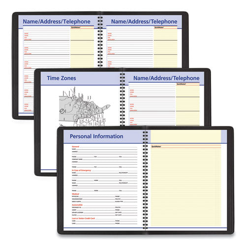 Quicknotes Weekly Block Format Appointment Book, 10 X 8, Black Cover, 12-month (jan To Dec): 2023