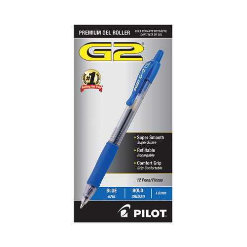 G2 Premium Gel Pen, Retractable, Bold 1 Mm, Blue Ink, Smoke Barrel, Dozen