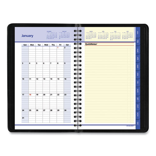 Quicknotes Weekly Block Format Appointment Book, 8.5 X 5.5, Black Cover, 12-month (jan To Dec): 2023