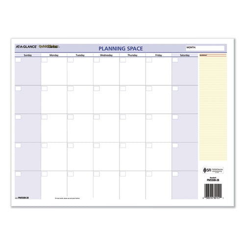 Quicknotes Mini Erasable Wall Planner, 16 X 12, White/blue/yellow Sheets, 12-month (jan To Dec): 2023