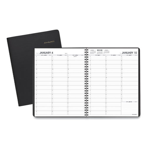 Weekly Appointment Book, 11 X 8.25, Black Cover, 13-month (jan To Jan): 2023 To 2024