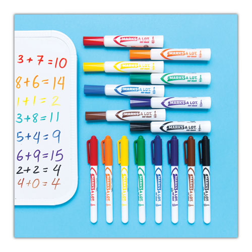 Marks A Lot Desk-style Dry Erase Marker, Broad Chisel Tip, Assorted Colors, 8/set (24411)