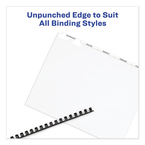 Print And Apply Index Maker Clear Label Unpunched Dividers, 5-tab, 11 X 8.5, White, 5 Sets