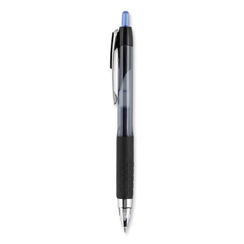 Signo 207 Gel Pen, Retractable, Medium 0.7 Mm, Blue Ink, Smoke/black/blue Barrel, Dozen