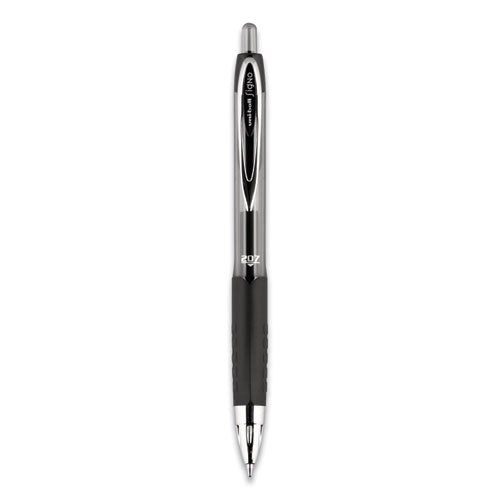 Signo 207 Gel Pen, Retractable, Medium 0.7 Mm, Blue Ink, Smoke/black/blue Barrel, Dozen