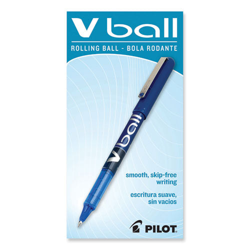 Vball Liquid Ink Roller Ball Pen, Stick, Extra-fine 0.5 Mm, Blue Ink, Blue Barrel, Dozen