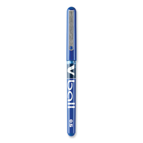Vball Liquid Ink Roller Ball Pen, Stick, Extra-fine 0.5 Mm, Blue Ink, Blue Barrel, Dozen
