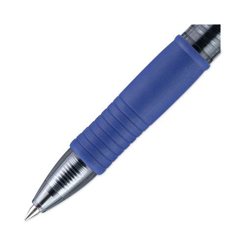 G2 Premium Gel Pen, Retractable, Fine 0.7 Mm, Blue Ink, Smoke Barrel, 12/pack