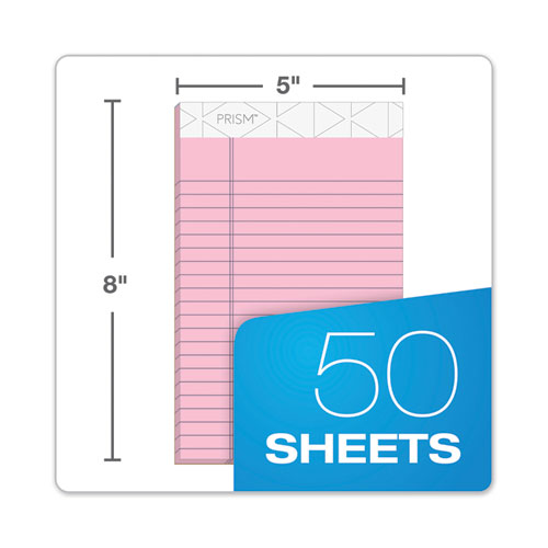 Prism + Colored Writing Pads, Narrow Rule, 50 Assorted Pastel-color 5 X 8 Sheets, 6/pack