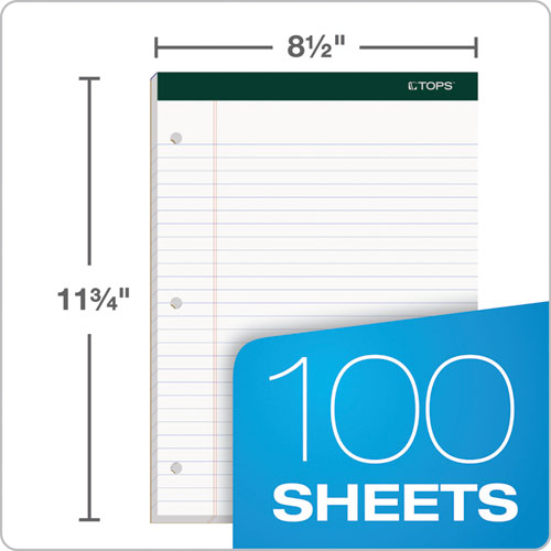 Double Docket Ruled Pads, Wide/legal Rule, 100 White 8.5 X 11.75 Sheets, 6/pack