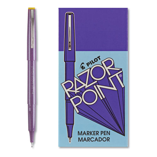 Razor Point Fine Line Porous Point Pen, Stick, Extra-fine 0.3 Mm, Green Ink, Green Barrel, Dozen