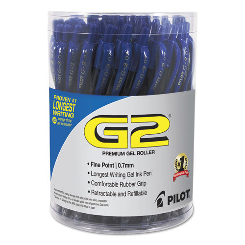Pilot G2 Retractable Gel Pen, Ultra Fine 0.38mm Rollerball Point - Black  Ink, Clear Barrel - 12 / Box