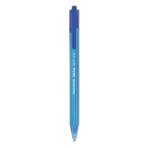 Inkjoy 100 Rt Ballpoint Pen, Retractable, Medium 1 Mm, Blue Ink, Blue Barrel, Dozen