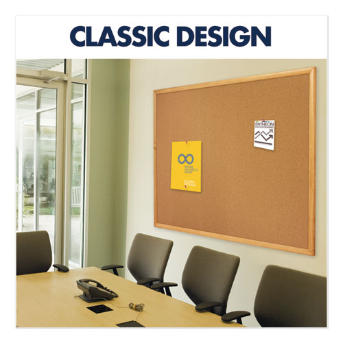 Classic Series Cork Bulletin Board, 96 X 48, Natural Surface, Oak Fiberboard Frame