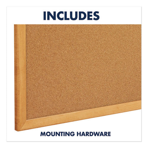 Classic Series Cork Bulletin Board, 96 X 48, Natural Surface, Oak Fiberboard Frame