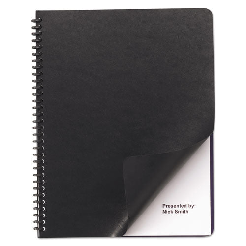 Leather-look Presentation Covers For Binding Systems, Black, 11 X 8.5, Unpunched, 200 Sets/box