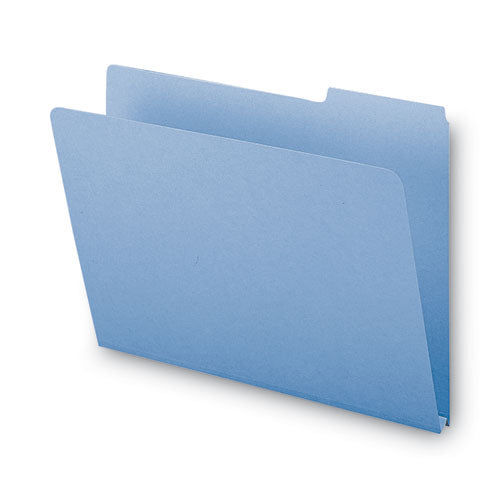 Expanding Recycled Heavy Pressboard Folders, 1/3-cut Tabs: Assorted, Letter Size, 1" Expansion, Blue, 25/box