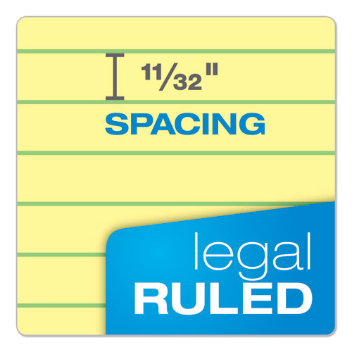 Docket Gold Ruled Perforated Pads, Wide/legal Rule, 50 Canary-yellow 8.5 X 11.75 Sheets, 12/pack