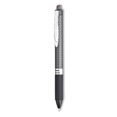 Oh! Gel Pen, Retractable, Medium 0.7 Mm, Black Ink, Black Barrel, Dozen