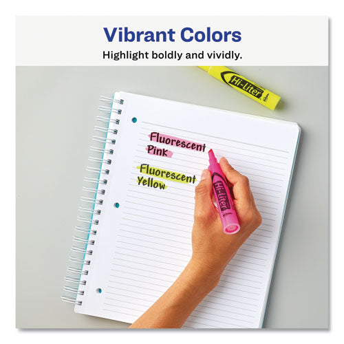 Hi-liter Desk-style Highlighter Value Pack, Assorted Ink Colors, Chisel Tip, Assorted Barrel Colors, 24/pack
