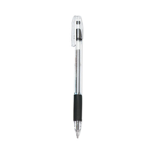 Easytouch Ballpoint Pen, Stick, Medium 1 Mm, Black Ink, Clear Barrel, Dozen