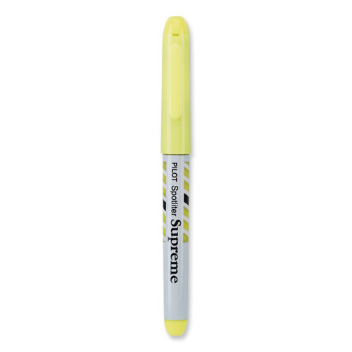 Spotliter Supreme Highlighter, Fluorescent Yellow Ink, Chisel Tip, Yellow/white Barrel, Dozen