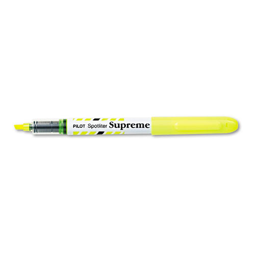 Spotliter Supreme Highlighter, Fluorescent Yellow Ink, Chisel Tip, Yellow/white Barrel, Dozen