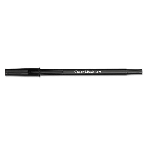 Write Bros. Ballpoint Pen, Stick, Medium 1 Mm, Black Ink, Black Barrel, Dozen